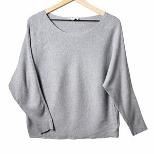 Rio & Rian Gray Ribbed Long Sleeve Drop Shoulder Sweater Women's size XL